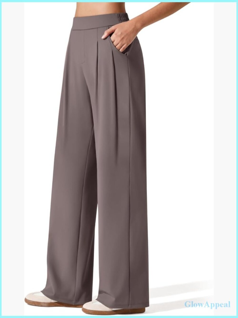 Wide Leg Yoga Dress Pants with Pockets High Waisted Work Trousers